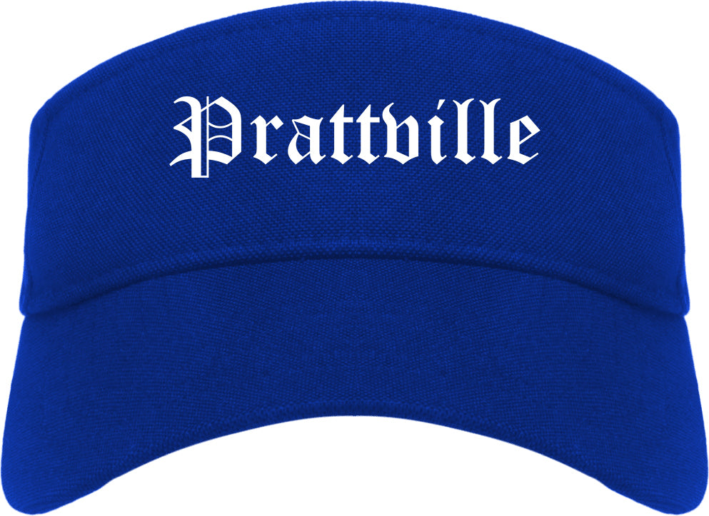 Prattville Alabama AL Old English Mens Visor Cap Hat Royal Blue