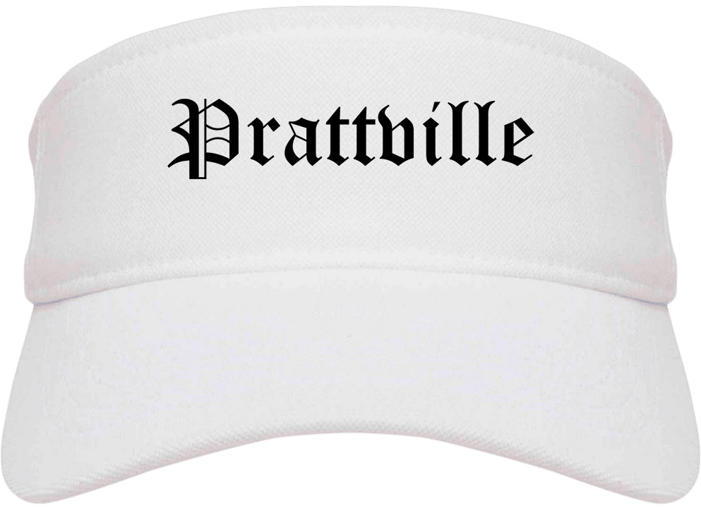 Prattville Alabama AL Old English Mens Visor Cap Hat White