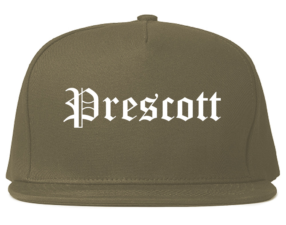 Prescott Arizona AZ Old English Mens Snapback Hat Grey