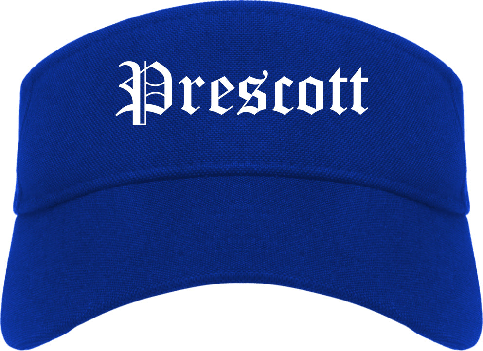 Prescott Arizona AZ Old English Mens Visor Cap Hat Royal Blue