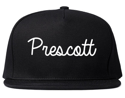 Prescott Arkansas AR Script Mens Snapback Hat Black