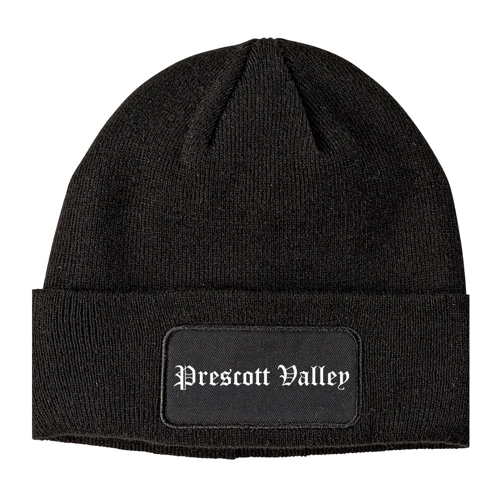 Prescott Valley Arizona AZ Old English Mens Knit Beanie Hat Cap Black