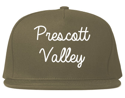 Prescott Valley Arizona AZ Script Mens Snapback Hat Grey