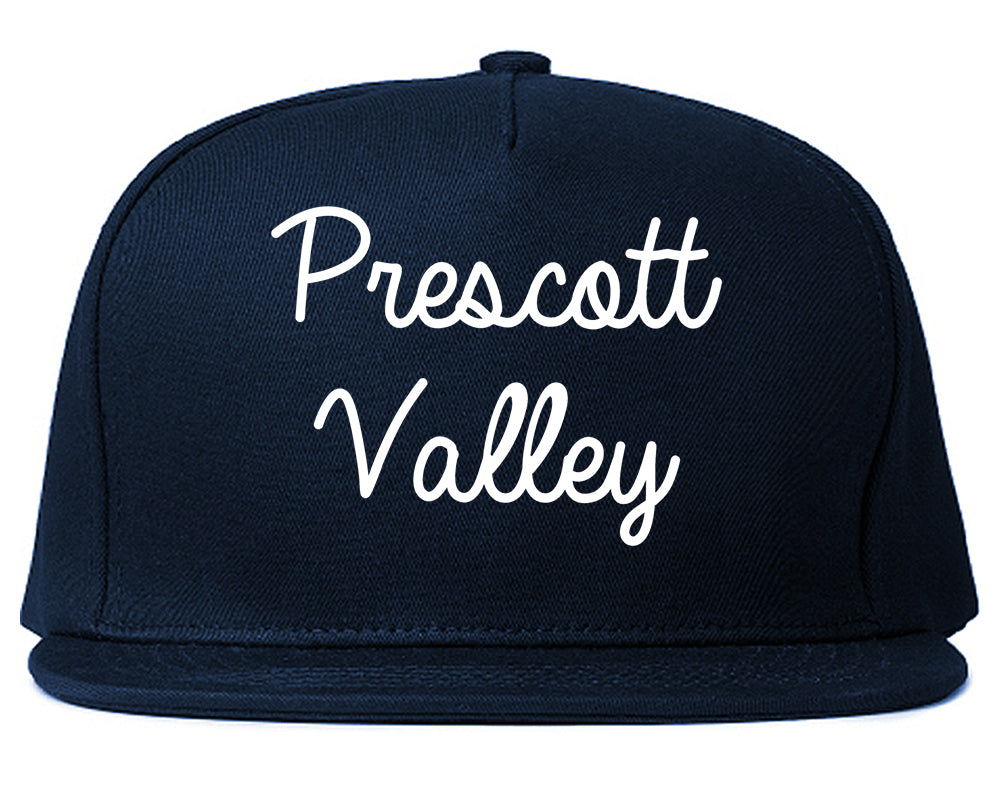 Prescott Valley Arizona AZ Script Mens Snapback Hat Navy Blue