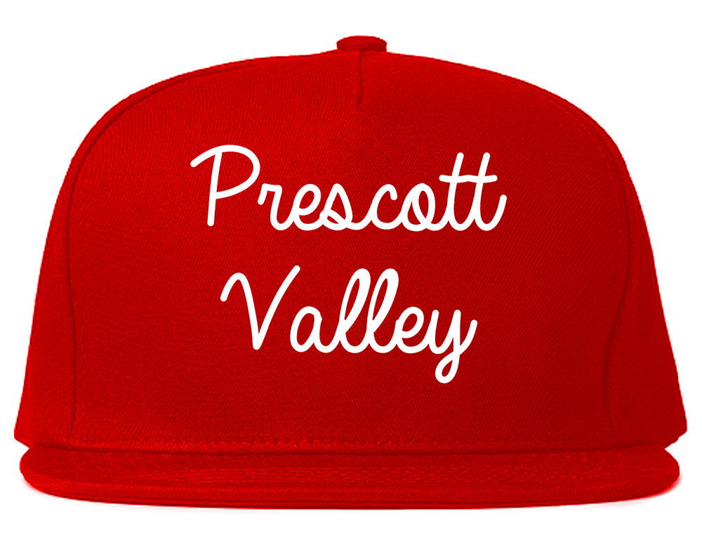 Prescott Valley Arizona AZ Script Mens Snapback Hat Red