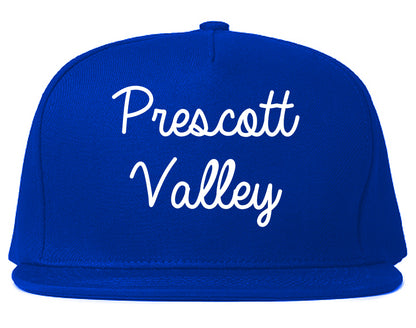 Prescott Valley Arizona AZ Script Mens Snapback Hat Royal Blue