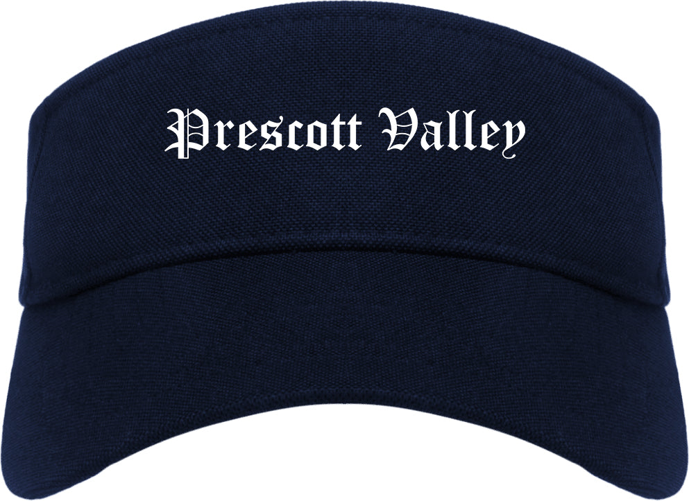 Prescott Valley Arizona AZ Old English Mens Visor Cap Hat Navy Blue