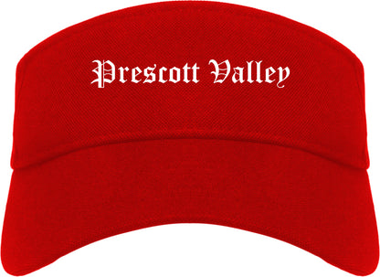 Prescott Valley Arizona AZ Old English Mens Visor Cap Hat Red