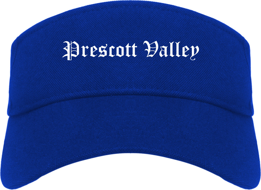 Prescott Valley Arizona AZ Old English Mens Visor Cap Hat Royal Blue