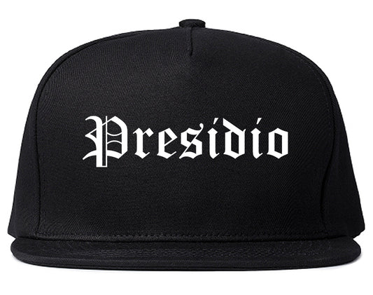Presidio Texas TX Old English Mens Snapback Hat Black