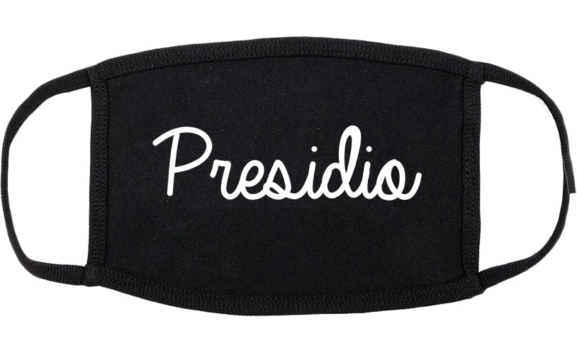 Presidio Texas TX Script Cotton Face Mask Black