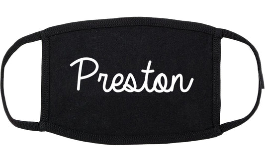 Preston Idaho ID Script Cotton Face Mask Black