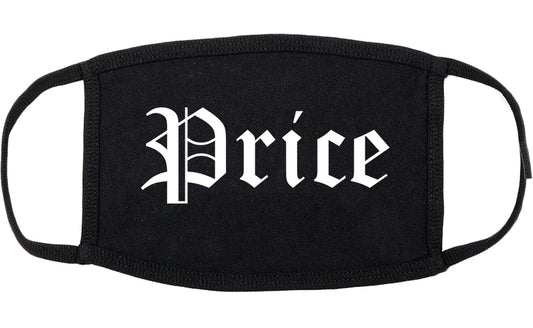 Price Utah UT Old English Cotton Face Mask Black