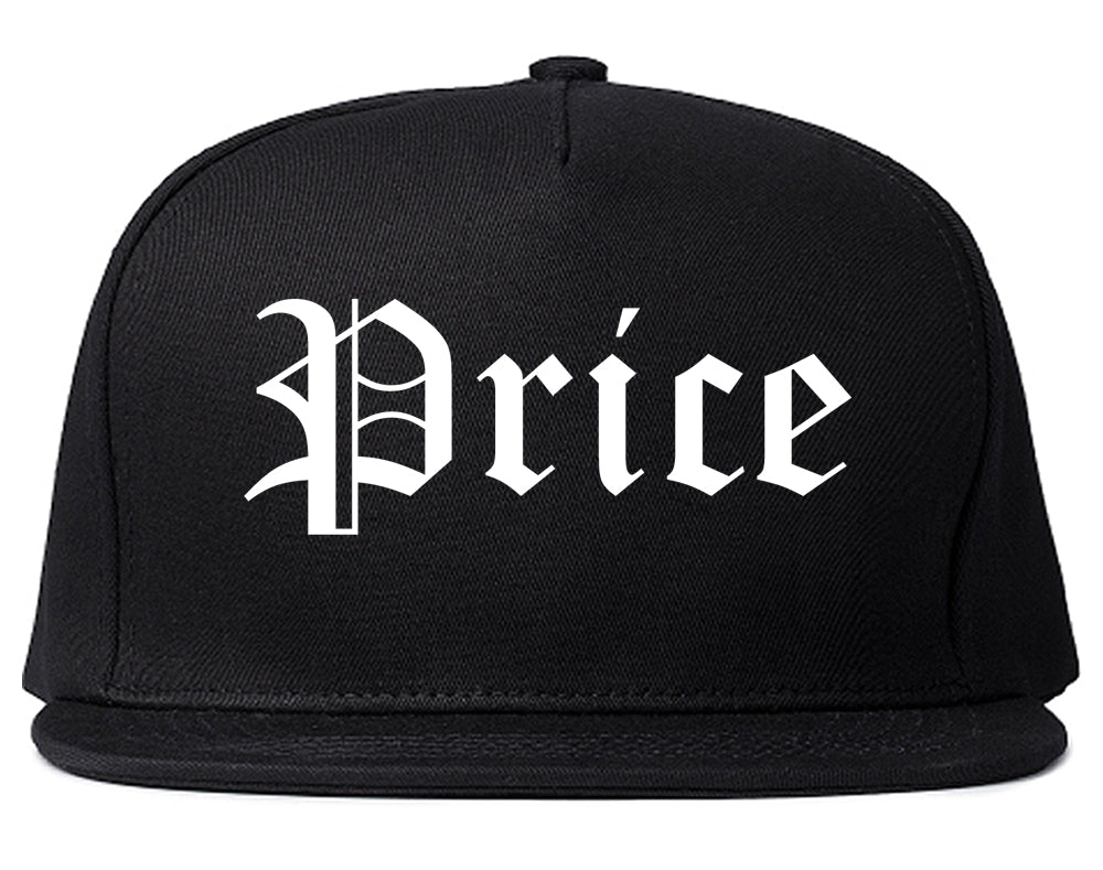 Price Utah UT Old English Mens Snapback Hat Black