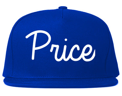 Price Utah UT Script Mens Snapback Hat Royal Blue