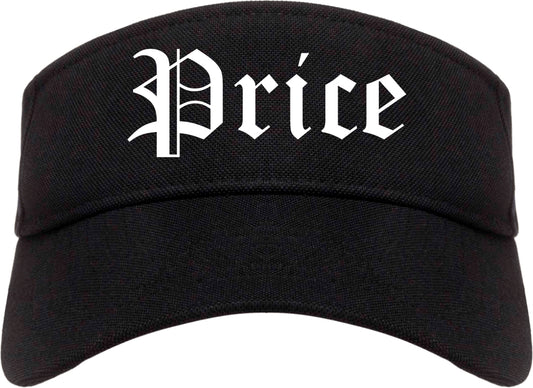 Price Utah UT Old English Mens Visor Cap Hat Black
