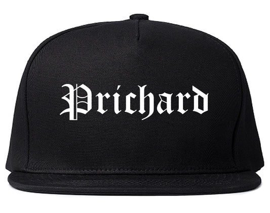 Prichard Alabama AL Old English Mens Snapback Hat Black