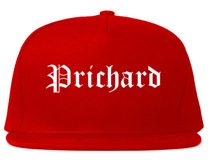 Prichard Alabama AL Old English Mens Snapback Hat Red