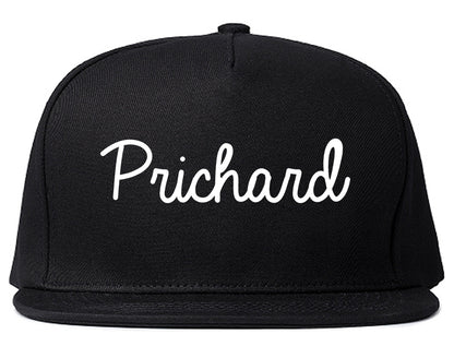Prichard Alabama AL Script Mens Snapback Hat Black