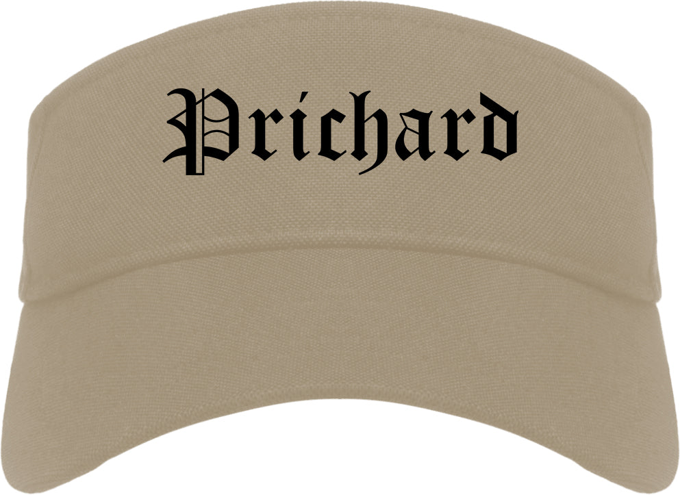 Prichard Alabama AL Old English Mens Visor Cap Hat Khaki