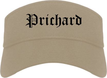 Prichard Alabama AL Old English Mens Visor Cap Hat Khaki