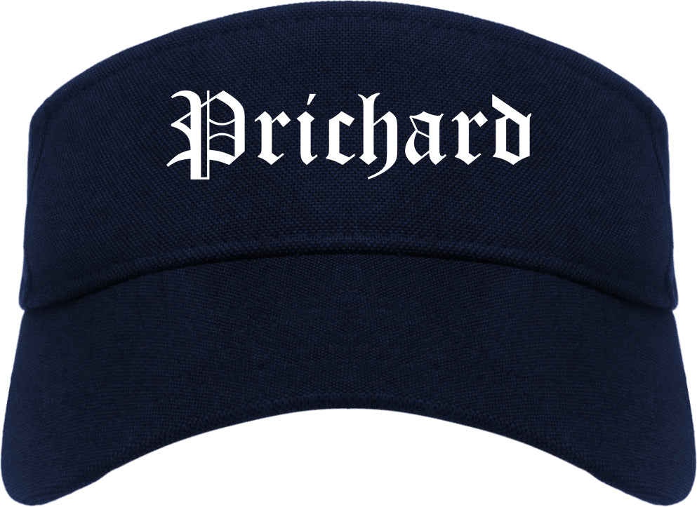 Prichard Alabama AL Old English Mens Visor Cap Hat Navy Blue