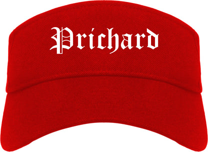 Prichard Alabama AL Old English Mens Visor Cap Hat Red