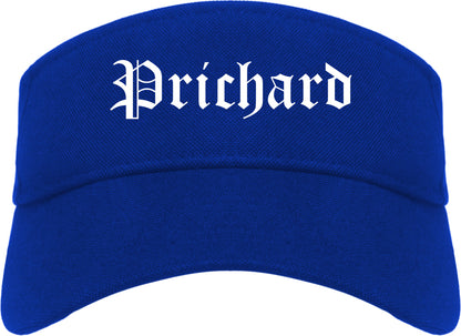 Prichard Alabama AL Old English Mens Visor Cap Hat Royal Blue