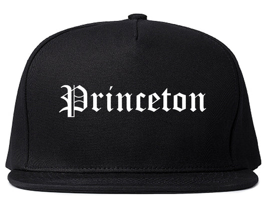 Princeton Illinois IL Old English Mens Snapback Hat Black