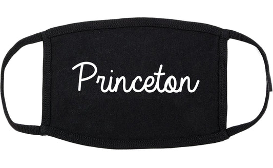 Princeton Illinois IL Script Cotton Face Mask Black
