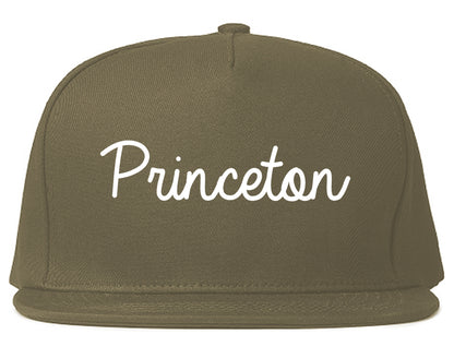 Princeton Illinois IL Script Mens Snapback Hat Grey