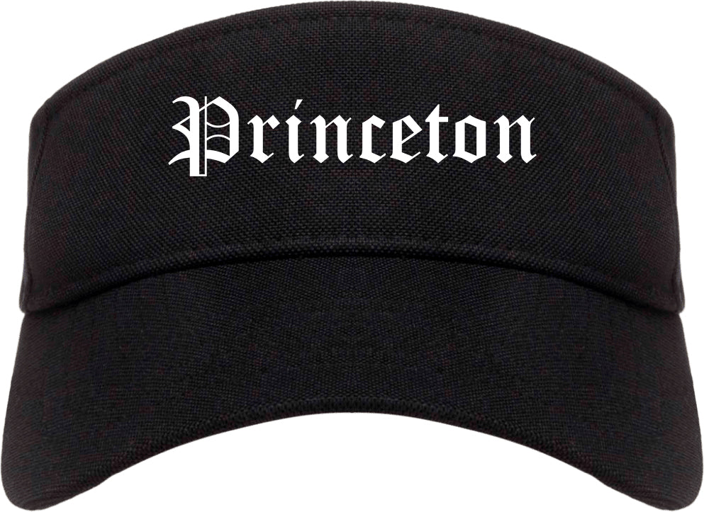 Princeton Illinois IL Old English Mens Visor Cap Hat Black