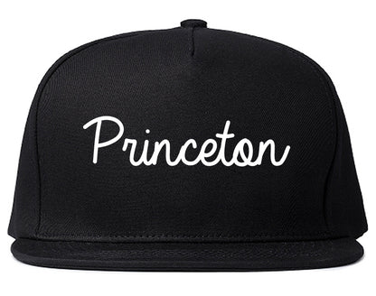 Princeton Indiana IN Script Mens Snapback Hat Black