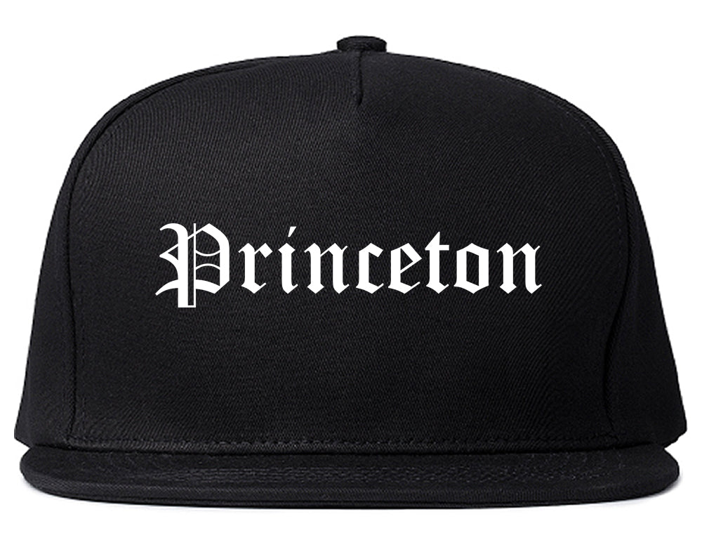 Princeton Minnesota MN Old English Mens Snapback Hat Black
