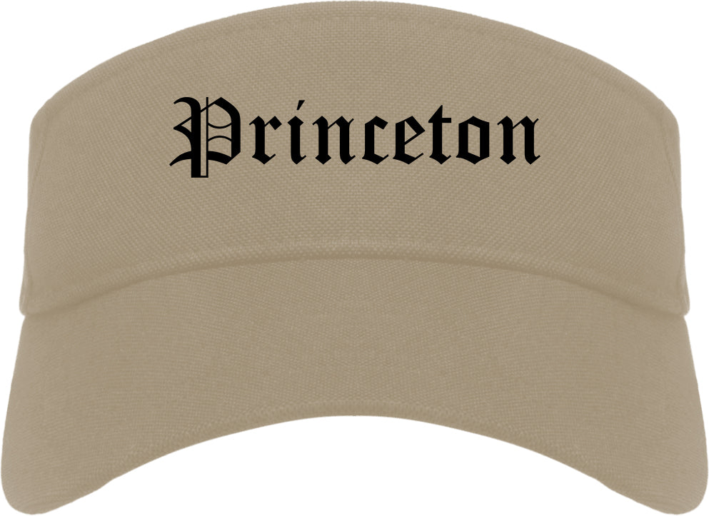 Princeton Minnesota MN Old English Mens Visor Cap Hat Khaki