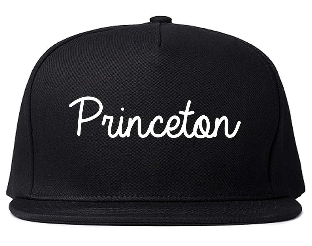 Princeton New Jersey NJ Script Mens Snapback Hat Black