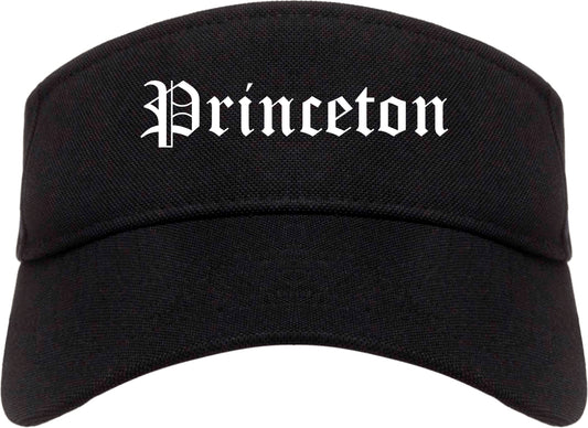 Princeton New Jersey NJ Old English Mens Visor Cap Hat Black