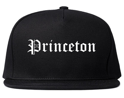 Princeton Texas TX Old English Mens Snapback Hat Black