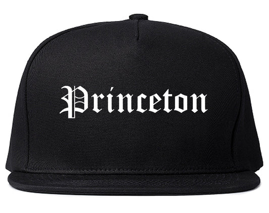 Princeton Texas TX Old English Mens Snapback Hat Black