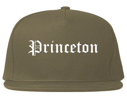 Princeton Texas TX Old English Mens Snapback Hat Grey