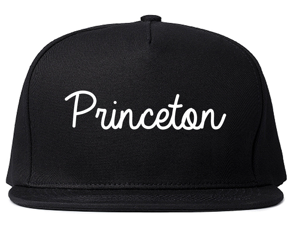 Princeton Texas TX Script Mens Snapback Hat Black