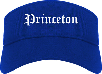 Princeton Texas TX Old English Mens Visor Cap Hat Royal Blue