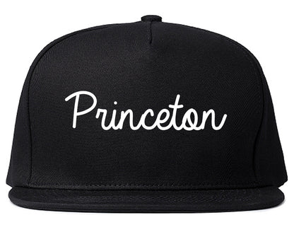 Princeton West Virginia WV Script Mens Snapback Hat Black