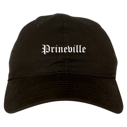 Prineville Oregon OR Old English Mens Dad Hat Baseball Cap Black