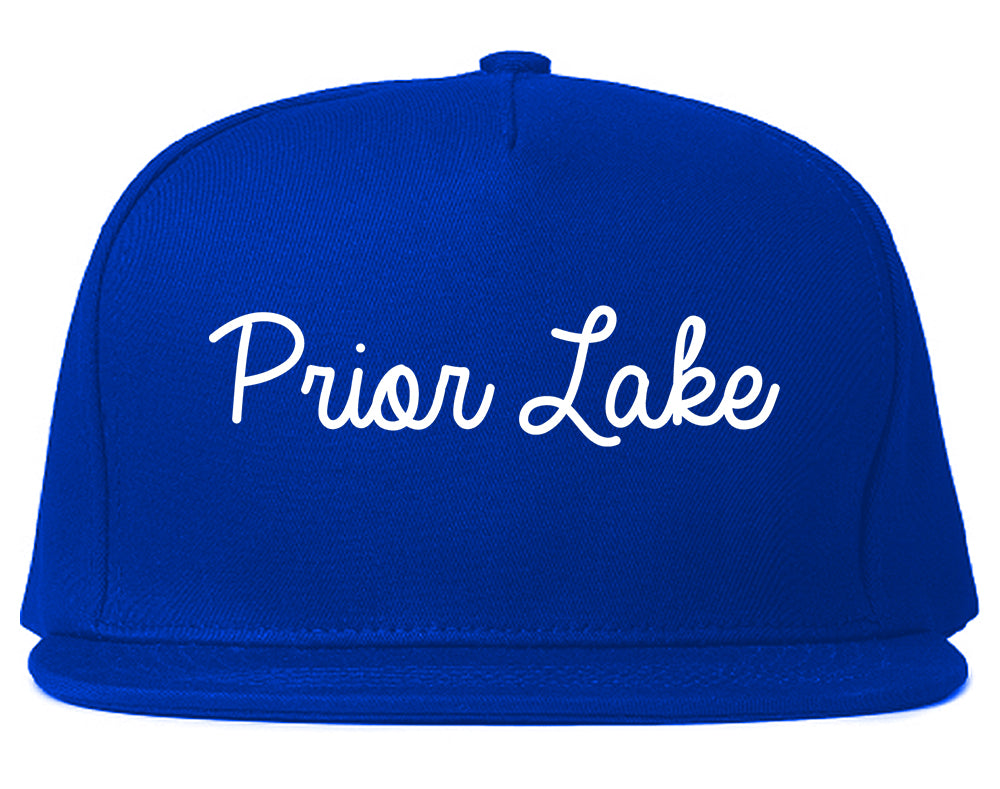 Prior Lake Minnesota MN Script Mens Snapback Hat Royal Blue