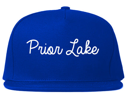 Prior Lake Minnesota MN Script Mens Snapback Hat Royal Blue