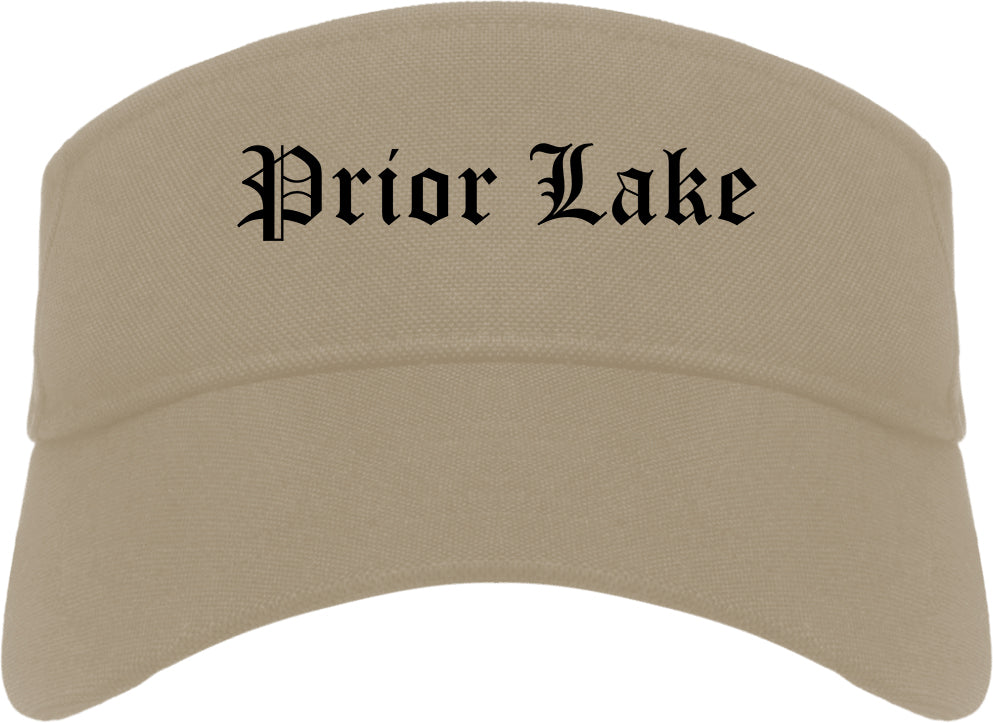 Prior Lake Minnesota MN Old English Mens Visor Cap Hat Khaki