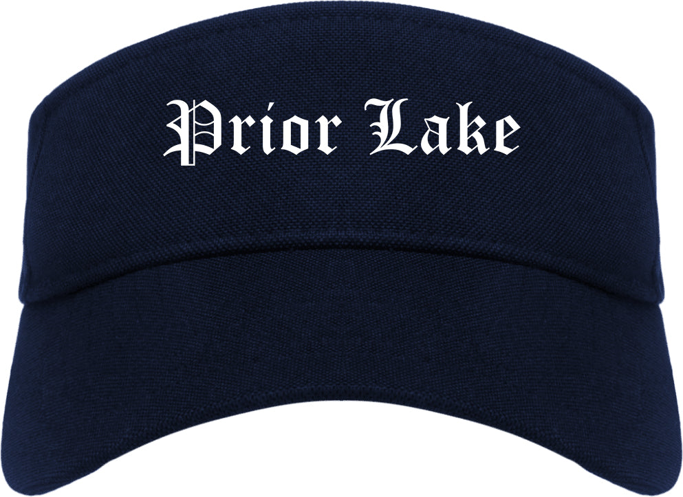 Prior Lake Minnesota MN Old English Mens Visor Cap Hat Navy Blue