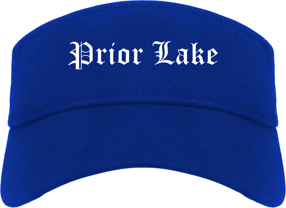 Prior Lake Minnesota MN Old English Mens Visor Cap Hat Royal Blue