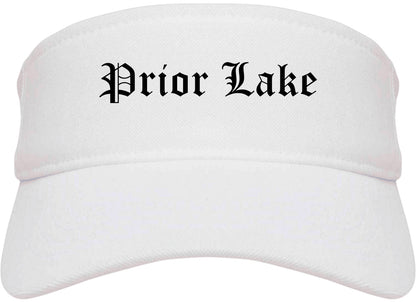 Prior Lake Minnesota MN Old English Mens Visor Cap Hat White